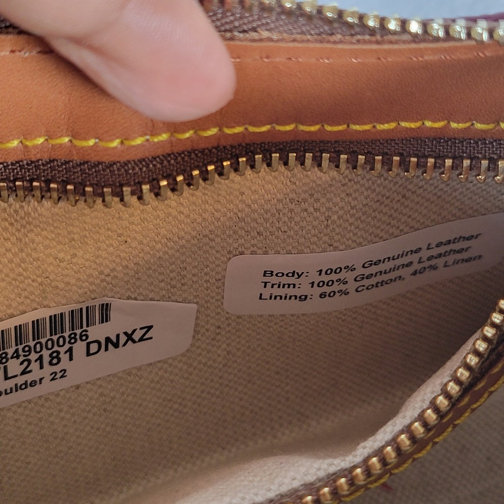 Dooney & Bourke Womens Demi Shoulder Bag All Weather Pebble Leather Denim Blue - Picture 9 of 12